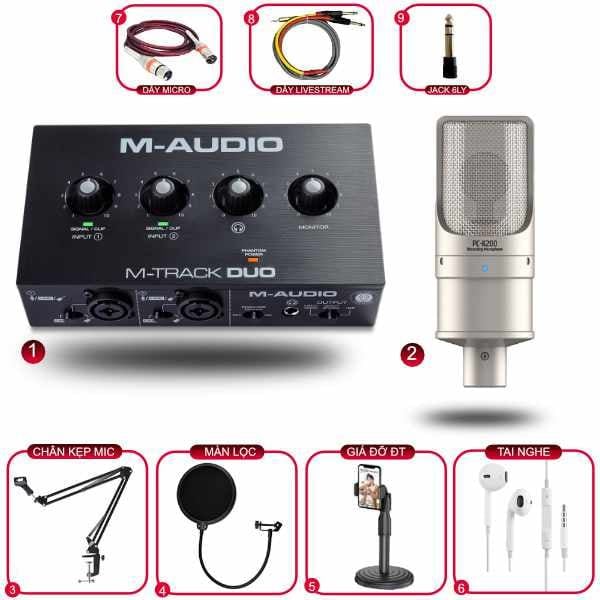 Combo Thu Âm M Audio M Track Duo và Micro Takstar PC K200 (K200 2nd Gen)