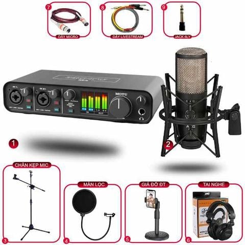 Combo Thu Âm MOTU M4 Và Micro AKG P420 Phụ Kiên Tốt