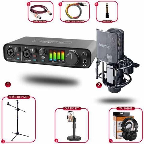 Combo Thu Âm MOTU M4 Và Micro Takstar PC K850 Phụ Kiện Xịn