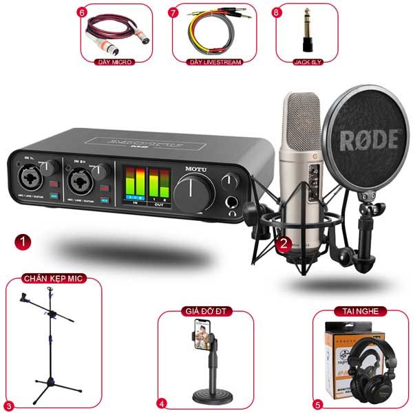Combo Thu Âm Sound Card MOTU M2 Và Micro RODE NT2-A