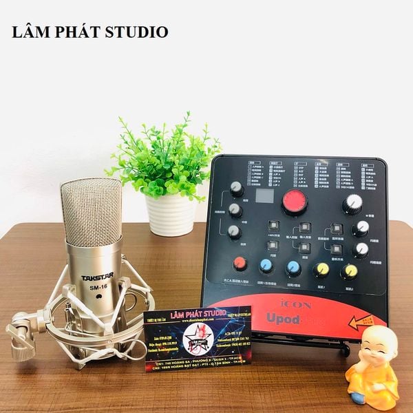 Combo Sound Card Icon Upod Và Micro Takstar SM-16M Mới 99%, Bảo Hành 12 Tháng
