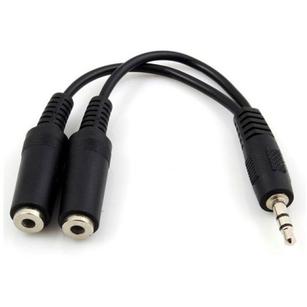 Dây chia tai nghe 1 đầu 3.5 ra 2 cổng tai nghe 3.5 đen thường 00352-3