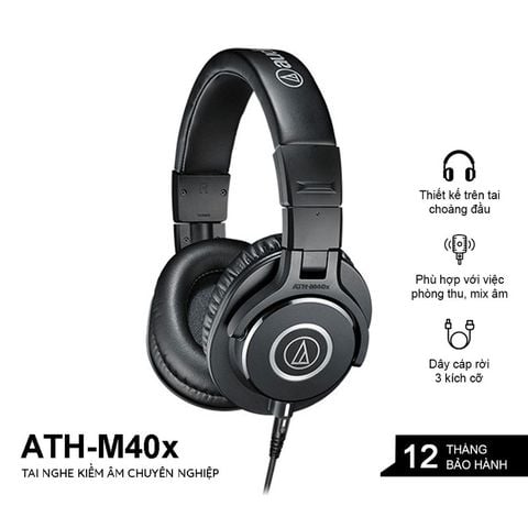  Headphone Audio Technica ATH-M40x tai nghe kiểm âm Closed back chính hãng 