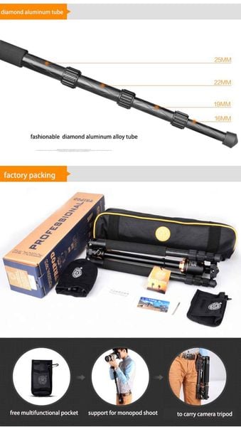 TRIPOD BEIKE Q999H chính hãng chân máy ảnh trục đứng vuông góc