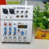 Combo Hát Live Mixer Mickle E4 Và Micro Không Dây Max 56