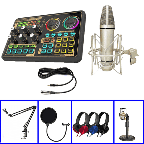 Combo Thu Âm Livestream Soundcard K600 Và Micro Thu Âm MA87