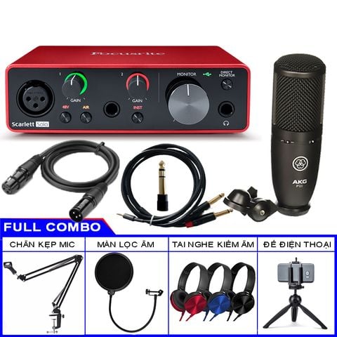  Combo Sound Card Focusrite Solo Gen 3 Và Micro AKG P120 