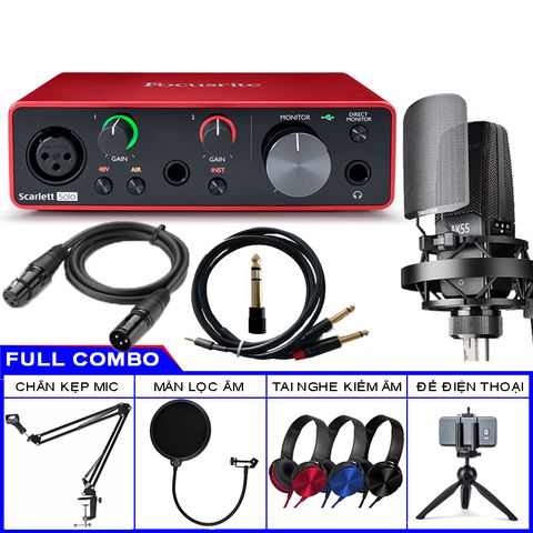  Bộ Sound Card Focusrite Solo Gen 3 Và Mic Tak55 