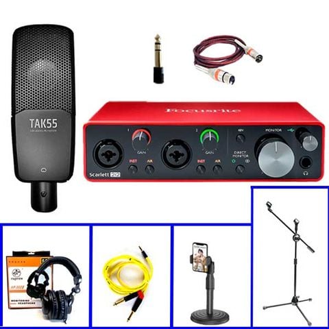  Bộ Thu Âm Focusrite 2i2 3rd Gen Và Mic Takstar Tak55 - Phụ Kiện Xịn 