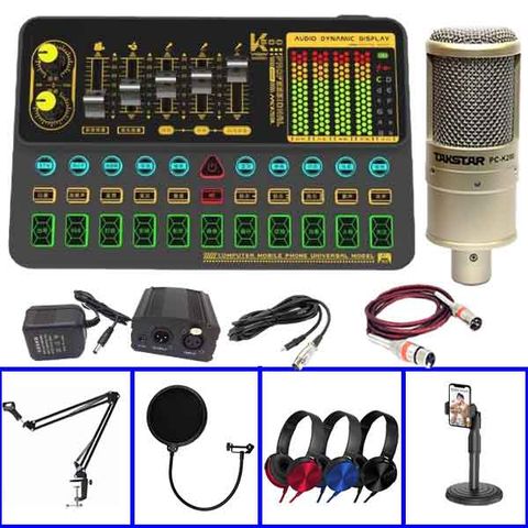 Combo Sound Card K500 Auto Tune 2021 Và Micro Takstar PC K200