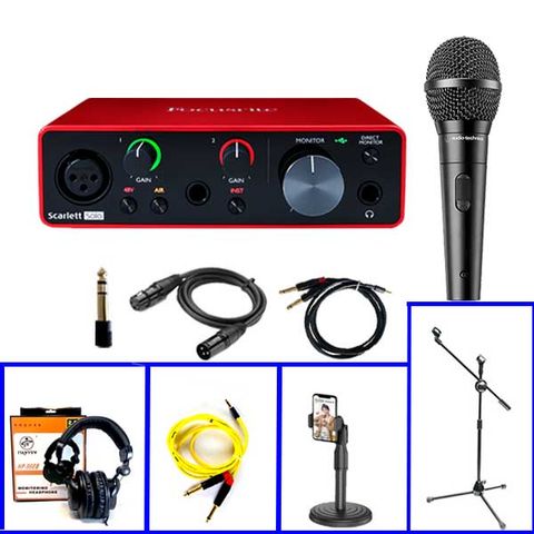 Bộ Sound Card Focusrite Solo Gen 3 Và Mic Technica ATR1300X