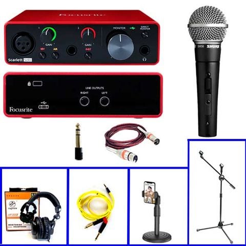  Combo Focusrite Solo Gen 3 Và Micro Shure SM58S - Phụ Kiện Xịn 