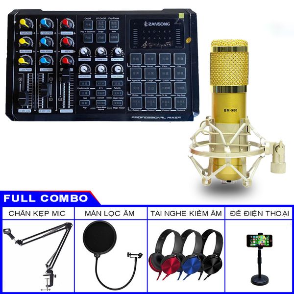 Sound Card S8 2020 Và Micro Thu Âm BM900