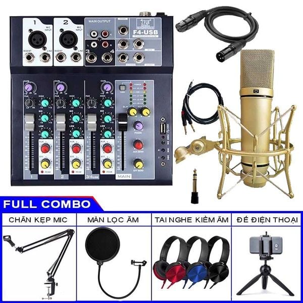 Combo Hát Live Mixer Yamaha F4 Và Micro MA87
