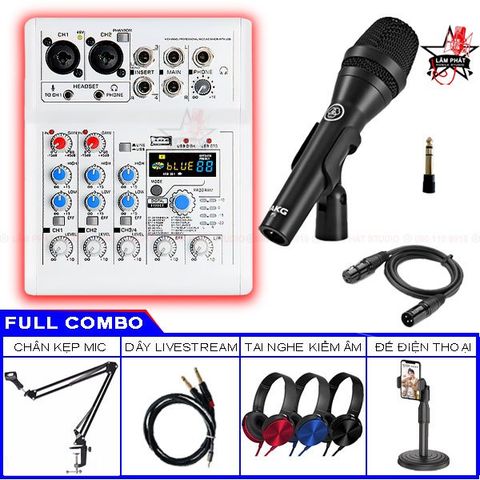  Combo Hát Live Mixer Mickle E4 Và Micro AKG P5I Chính Hãng 