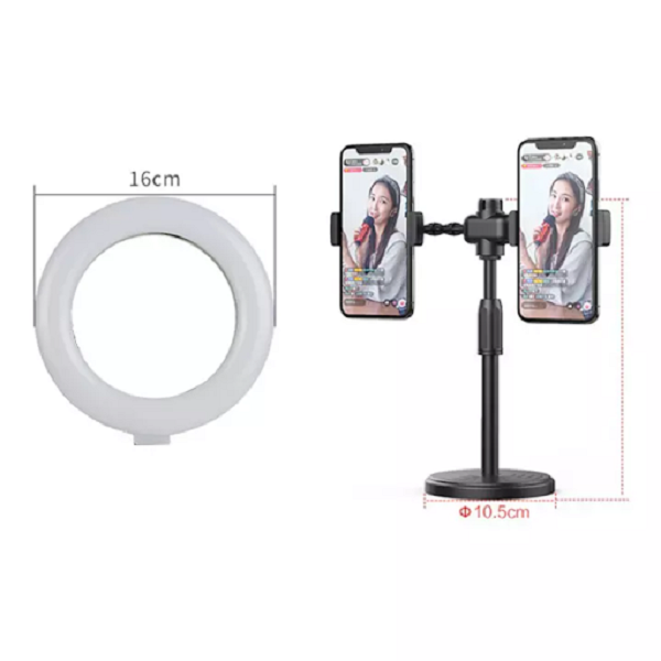 Đèn LiveStream 3 Trong 1 Kèm Giá Đỡ 2 Điện Thoại