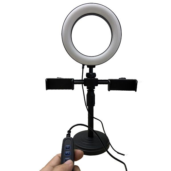 Đèn LiveStream 3 Trong 1 Kèm Giá Đỡ 2 Điện Thoại