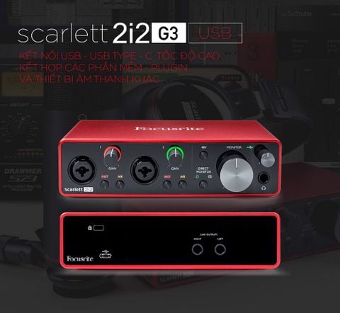  Combo Sound Card Focusrite 2i2 Gen 3 Và Micro Thu Âm LP203 