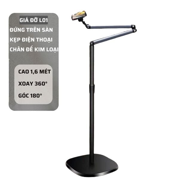 Kẹp điện thoại L01 Giá đỡ điện thoại 1m60 chịu tải tốt