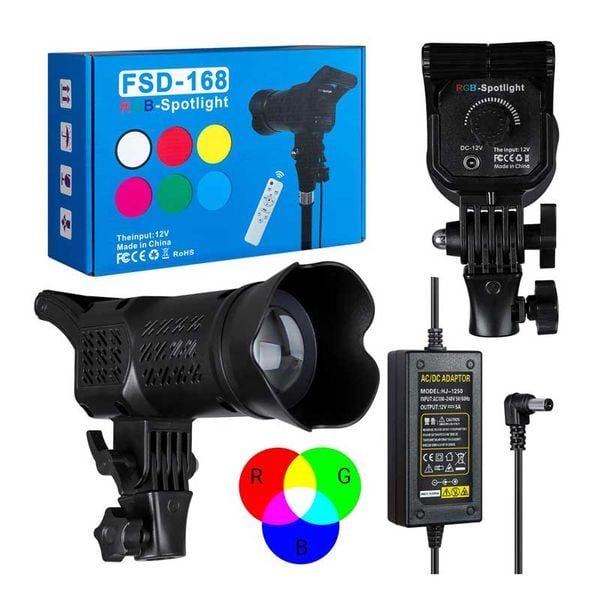 Đèn FSD-168 Led Spotlight RGB trợ sáng chụp ảnh quay video ánh sáng linh hoạt