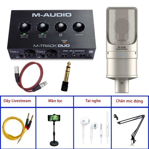 Combo Thu Âm M-Audio M-Track Duo và Micro Takstar PC K200