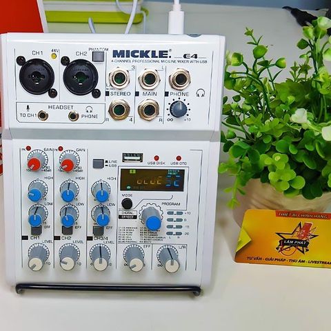  Combo Hát Live Mixer Mickle E4 Và Micro Takstar PC-K200 