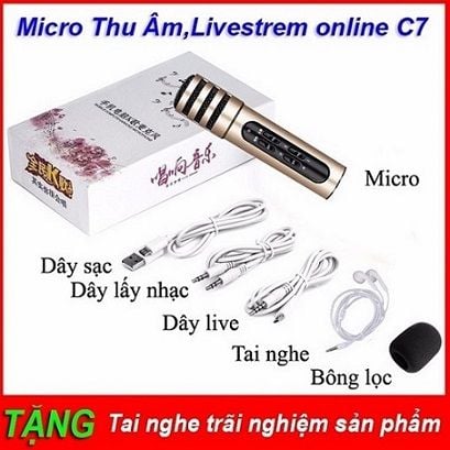 Micro Livestream C7 Tích Hợp Sound Card