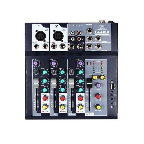 Mixer F4 USB Bluetooth Hát Karaoke, Thu Âm, Livestream Chuyên Nghiệp