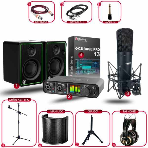 Combo Thu Âm Motu M4 Và Micro Warm audio Wa87 Home Studio