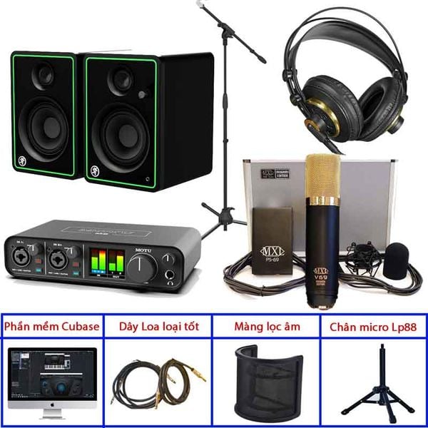 Combo Thu  âm Motu M2 Và Micro MXL V69M Home Studio