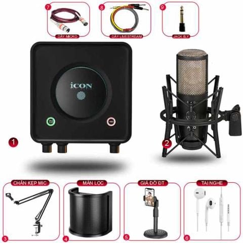 Combo Livestream Icon Usolo và Micro AKG P420