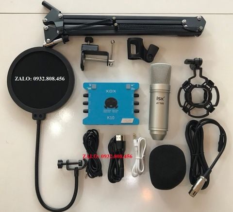 Bộ Sound Card K10 2020 Và Micro ISK AT100 Mới 99%, Bảo Hành 12 Tháng