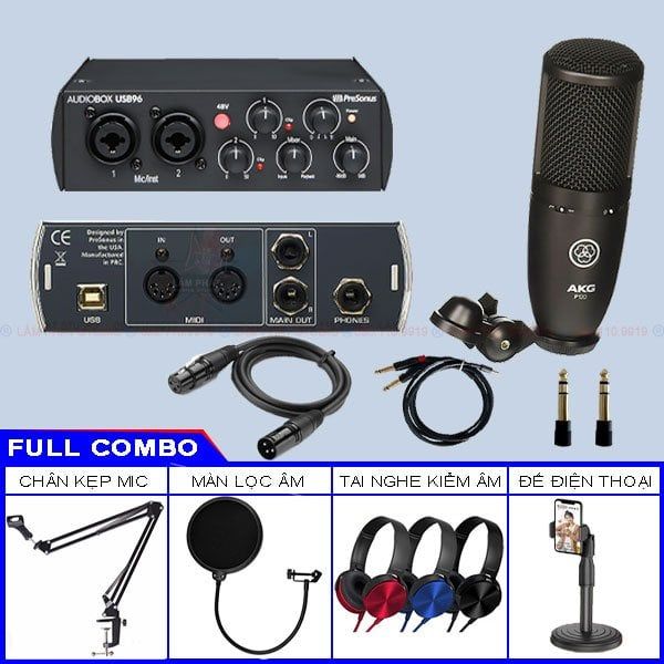 Bộ Thu Âm Presonus AudioBox USB 96 Và Micro AKG P120 Chất Lượng