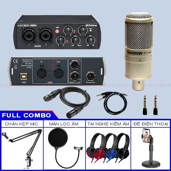 Combo Thu Âm Presonus AudioBox USB 96 Và Micro Takstar PC K200 Chất Lượng