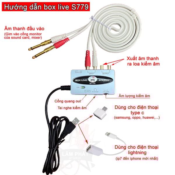 Box Live Stereo S779 V2 Vừa Sạc Vừa Live - Điều Chỉnh Âm Lượng