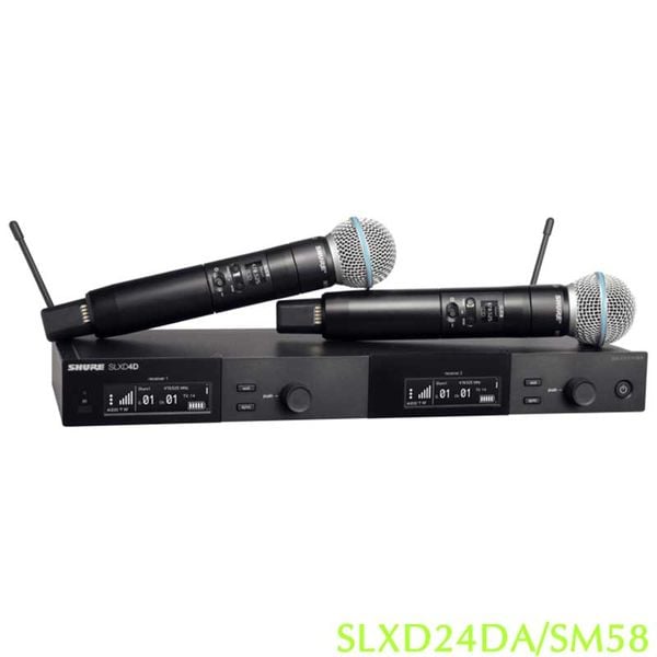 Shure SLXD24DA/SM58 Micro không dây kỹ thuật số 2 micro chính hãng