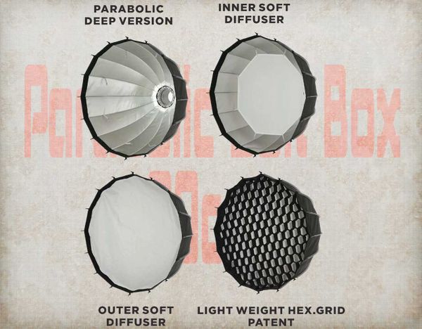 Softbox Lồng gà Parabolic 95cm kèm lưới chuyên dụng