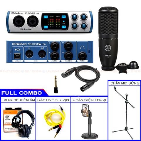  Combo Soundcard Presonus Studio 26 Và Micro AKG P120 