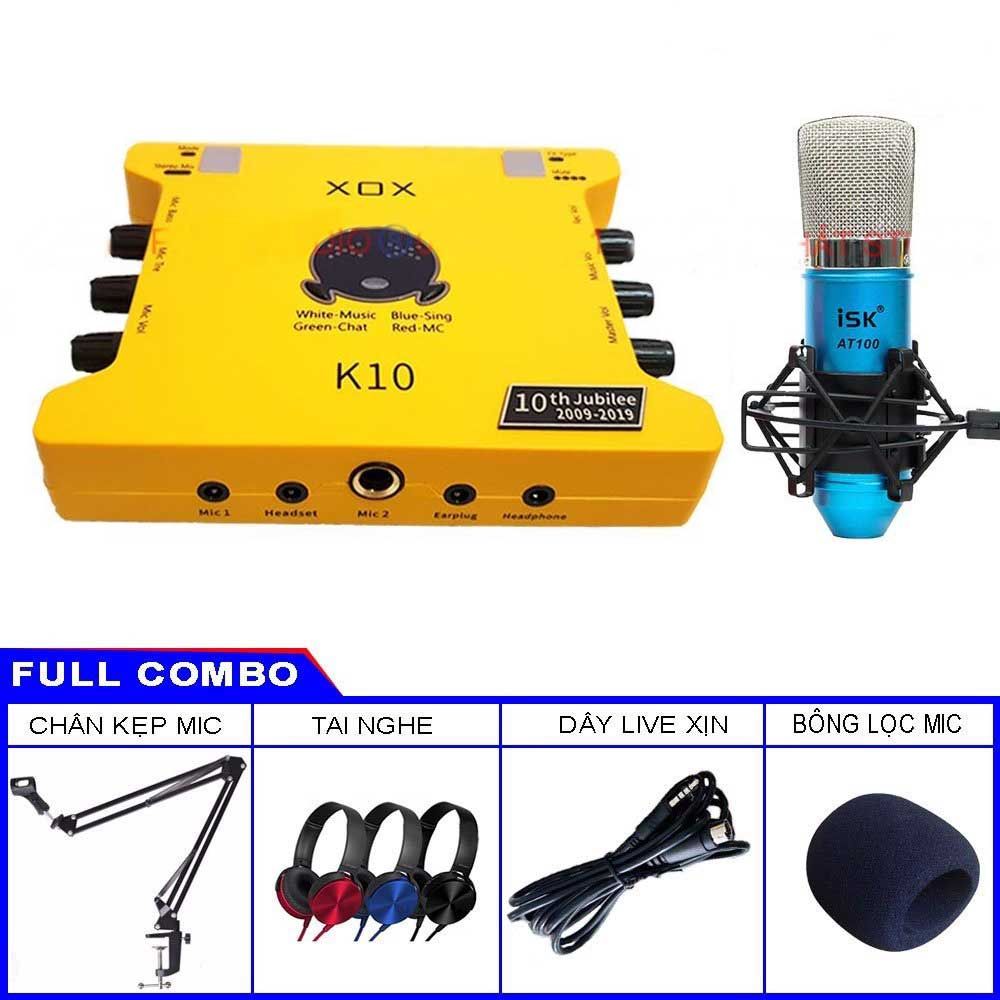 Combo Sound Card K10 2020 Và Micro ISK AT100