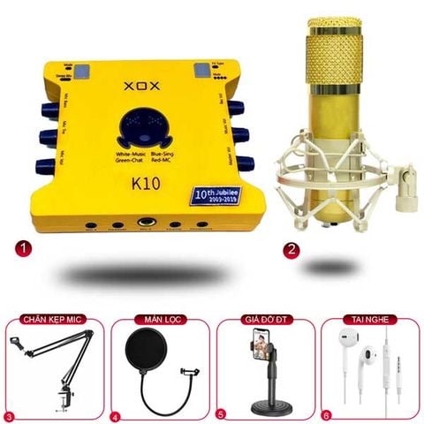  Sound Card XOX K10 10th Bản 2020 Và Micro Thu Âm BM900 