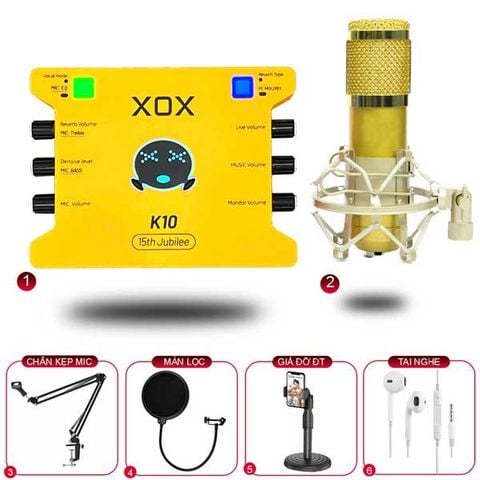  Sound Card XOX K10 15th Và Micro Thu Âm BM900 