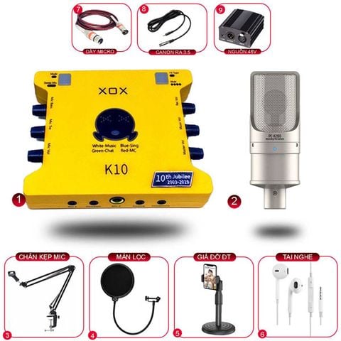 Combo Livestream XOX K10 2020 Và Micro Takstar PC K200 Gen 2