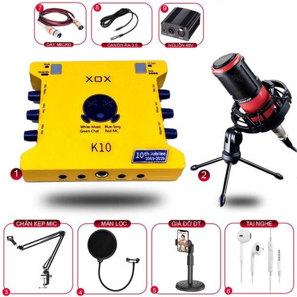 Combo Livetream XOX K10 Bản 2020 Và Micro Takstar PC K320
