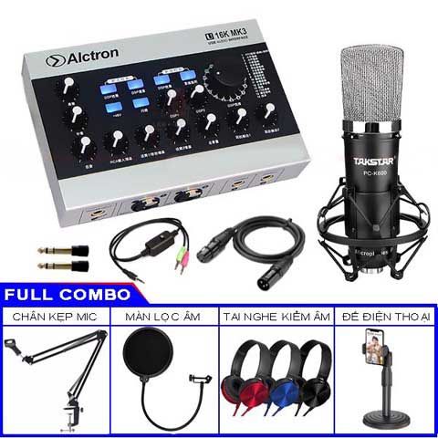 Combo  Thu Âm Sound Card U16K MK3 Và Micro Takstar PC K600