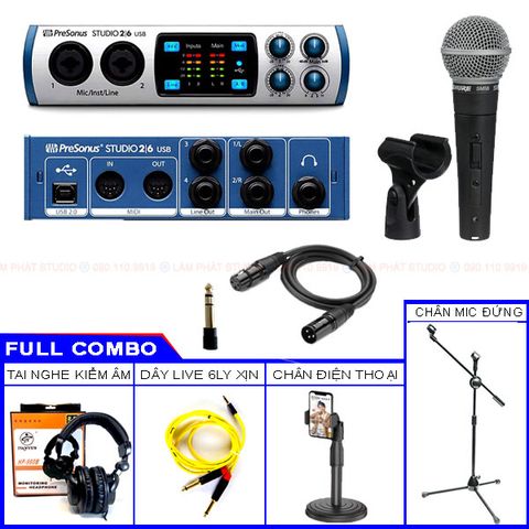 Combo Presonus Studio 26 Và Micro Shure SM58S