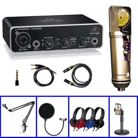  Combo Thu Âm Behringer UMC22 Và Micro Thu Âm LP203 