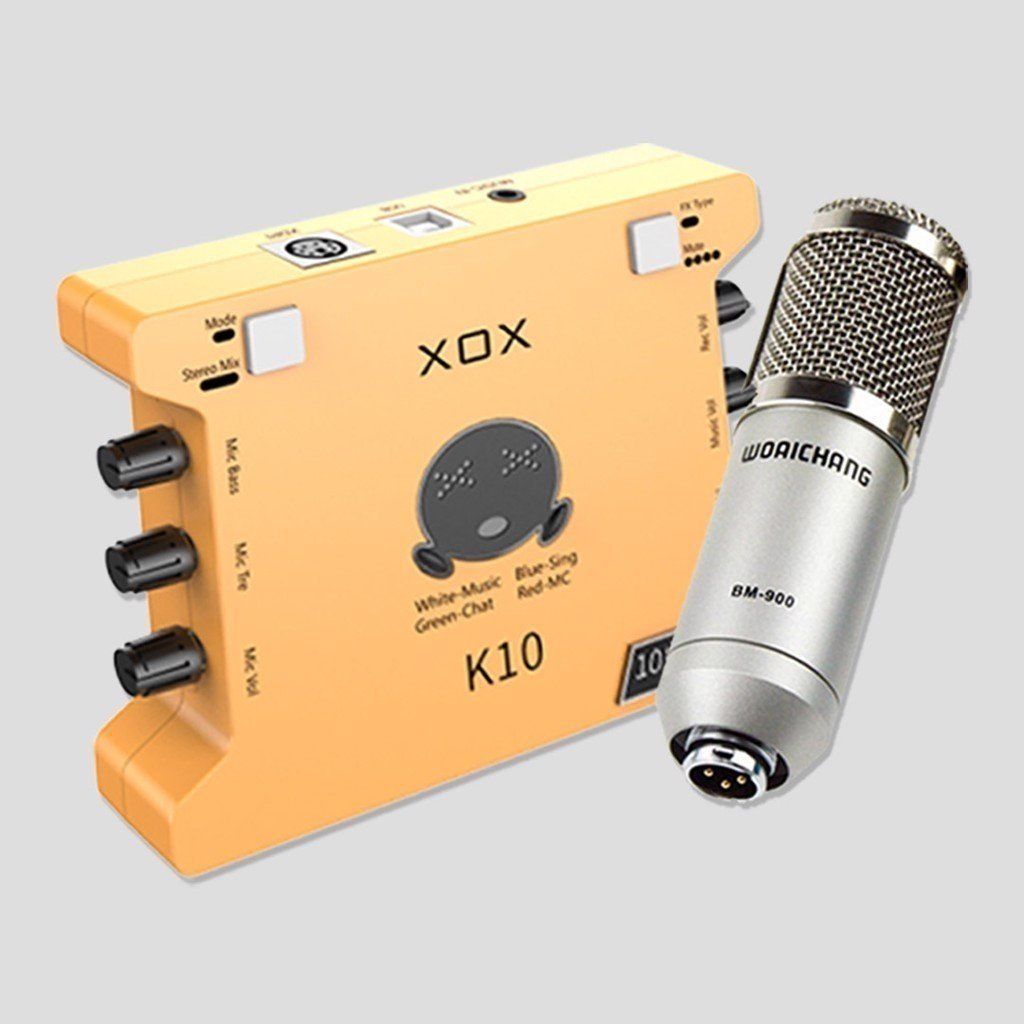 Sound Card XOX K10 10th Bản 2020 Và Micro Thu Âm BM900