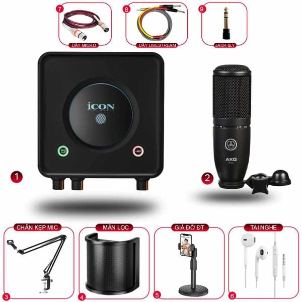 Combo Livestream Icon Usolo Micro AKG P120