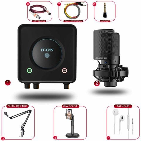 Combo Livestream Icon Usolo Micro Takstar SM8B Gen 2