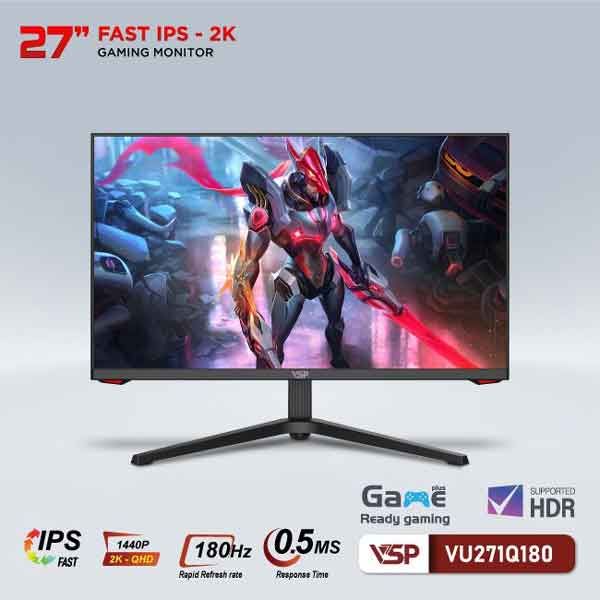 VSP VU271Q180  Màn hình gaming 27 inch 2K monitor chuẩn thiết kế